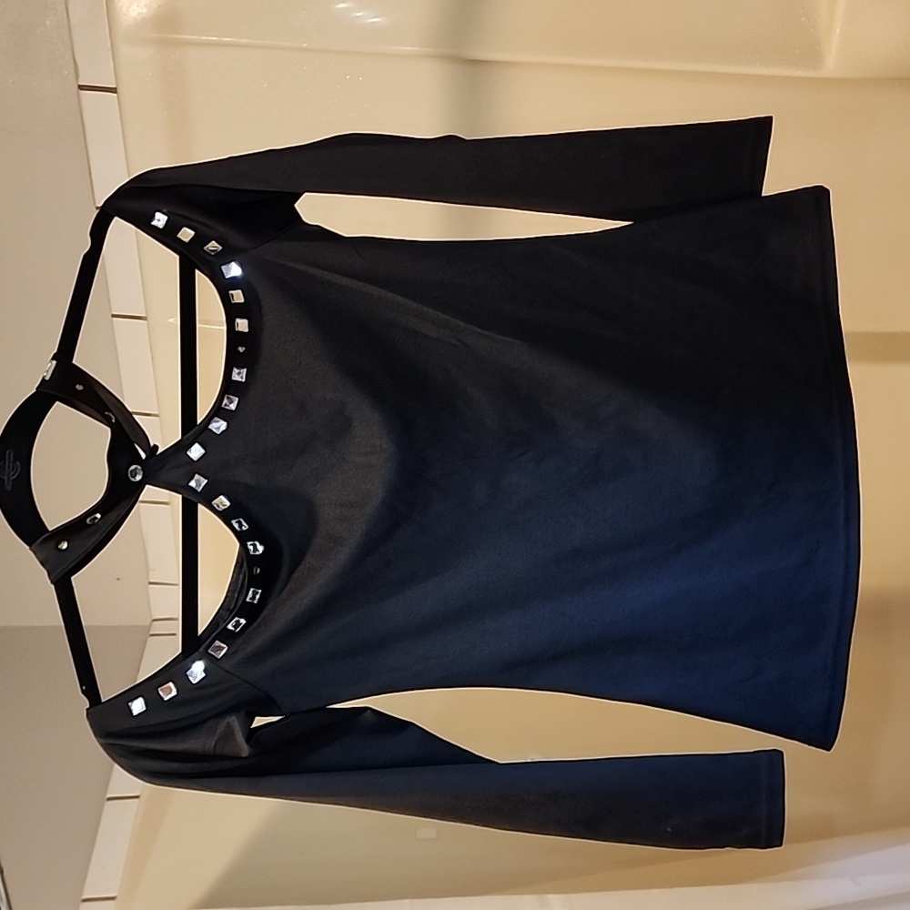 Long sleeve top with rhinestones  Sz S